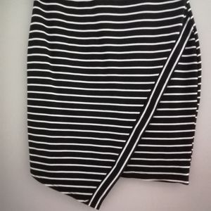 Eclipse Black & White Striped Mini Bodycon Dress